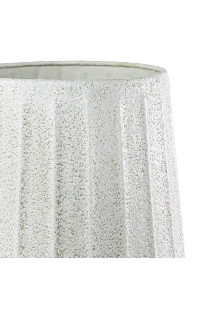 Foreside Home and Garden Fluted Sandy Planter White Metal, Alternate, color, White