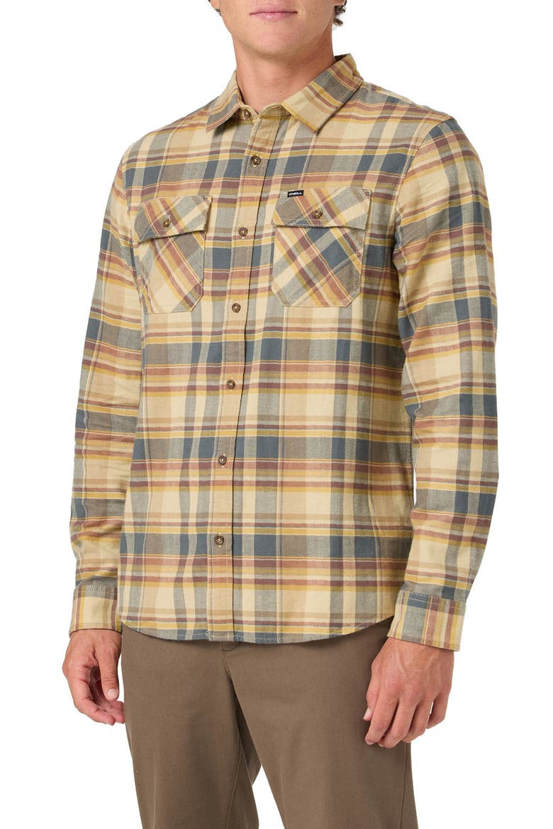 Winslow Plaid Cotton Flannel Button-Up Shirt, Alternate, color, TWILL