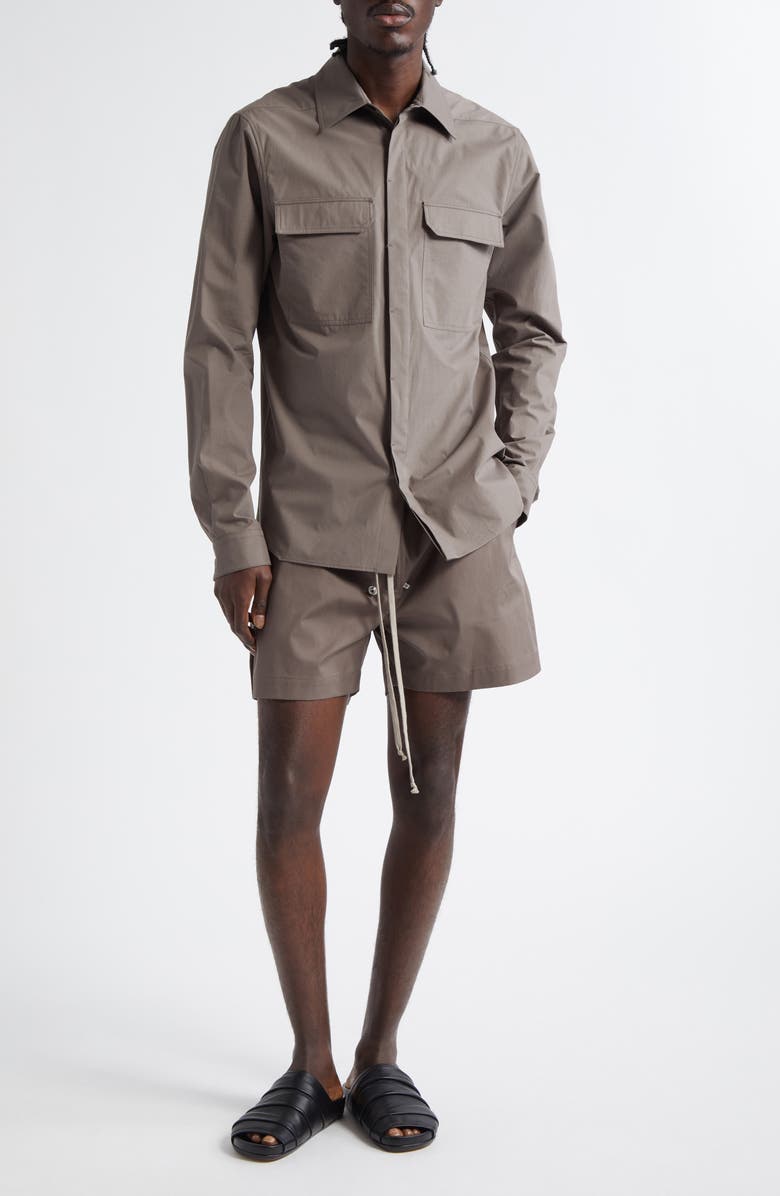 Rick Owens Bela Stretch Cotton Boxing Shorts, Alternate, color, 