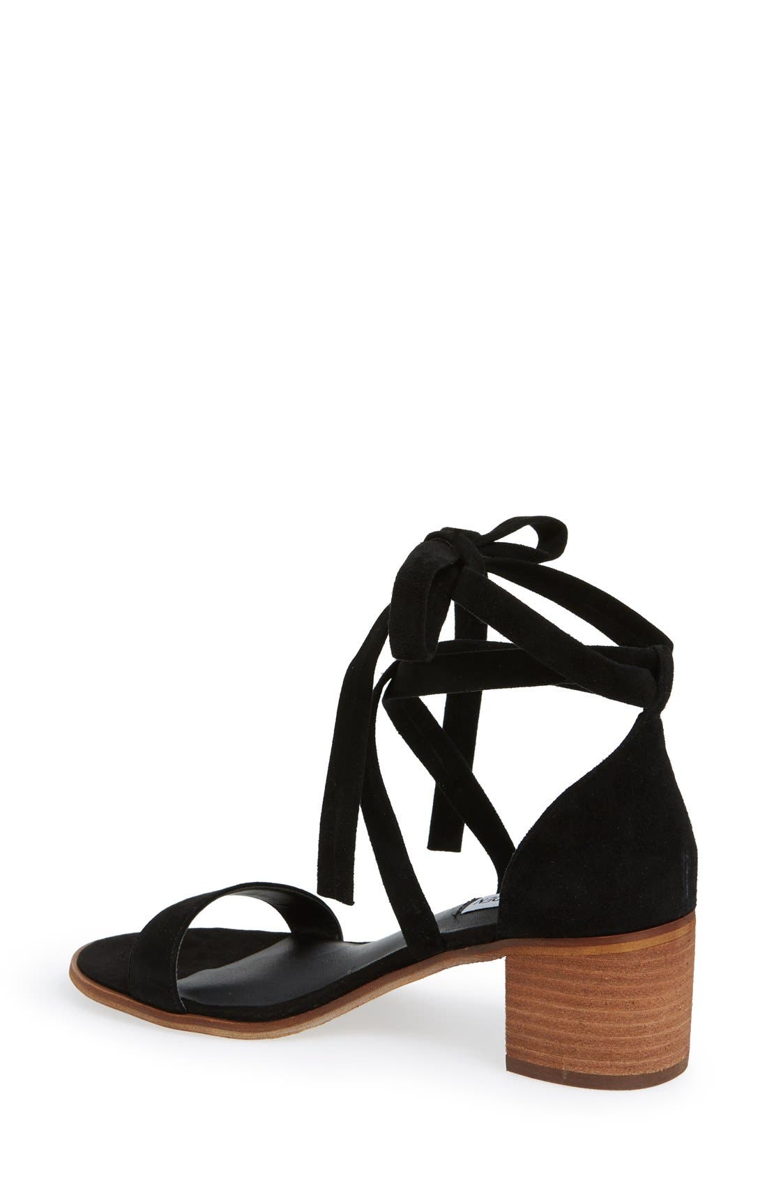 'Rizzaa' Ankle Strap Sandal, Alternate, color, BLACK SUEDE