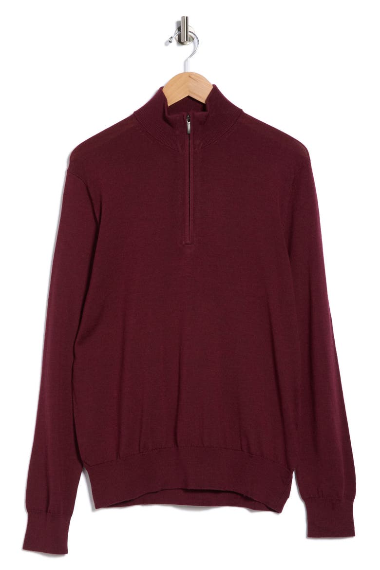 Swift Merino Wool Half Zip Pullover, Alternate, color, BURGUNDY