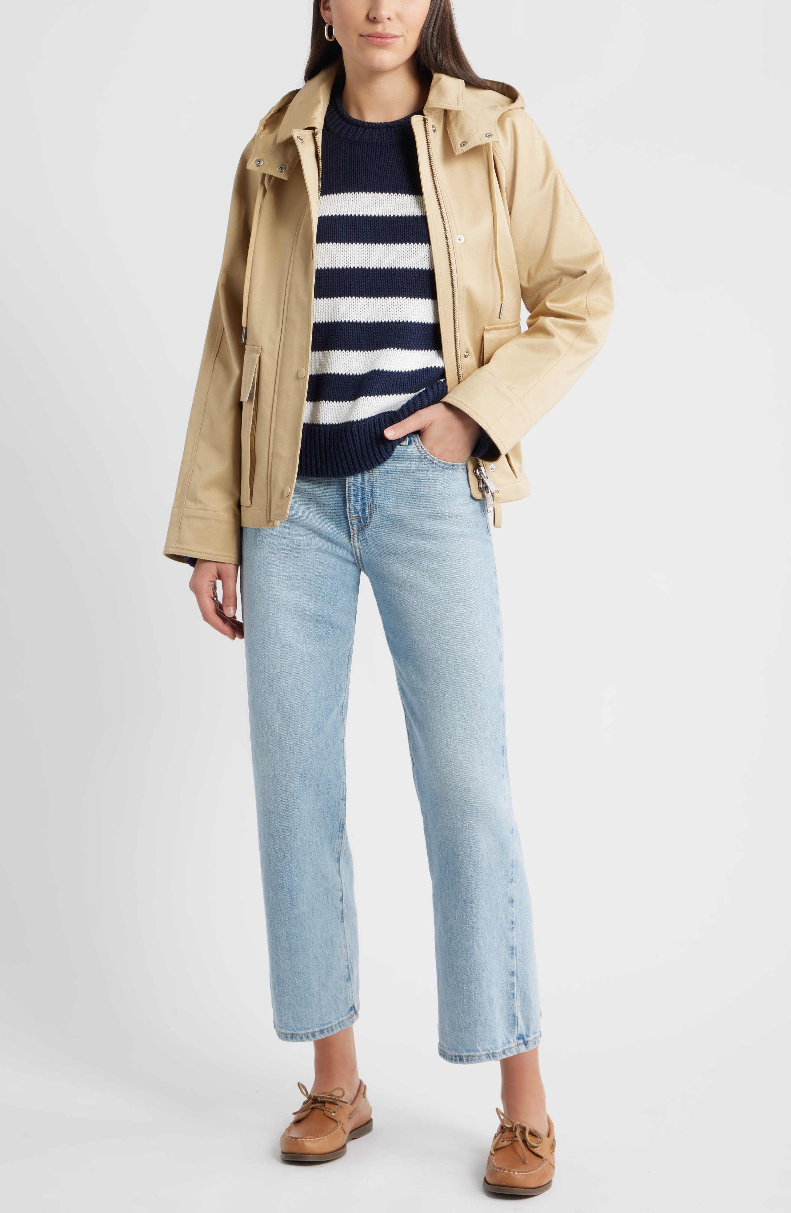 Stripe Roll Neck Cotton Sweater - image 4