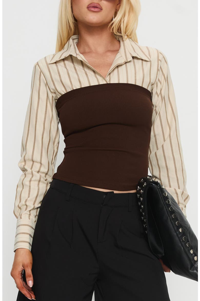 Dawnette Stripe Layered Shirt, Main, color, MULTI