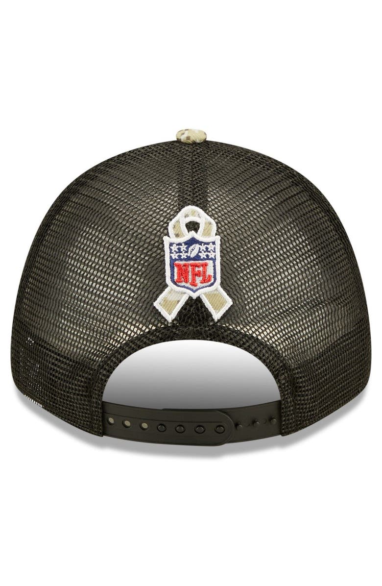New Era Men's New Era Black/Camo Dallas Cowboys 2022 Salute To Service 9FORTY Snapback Trucker Hat, Alternate, color,