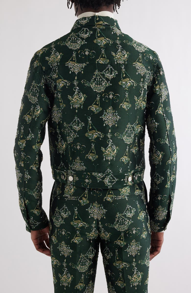 Givenchy Jacquard Skinny Fit Trucker Jacket, Alternate, color,