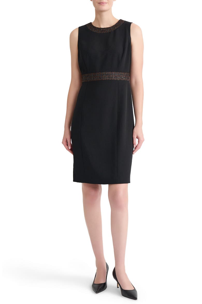 Sleeveless Sheath Dress, Main, color, BLACK/ RICH CHOCOLATE