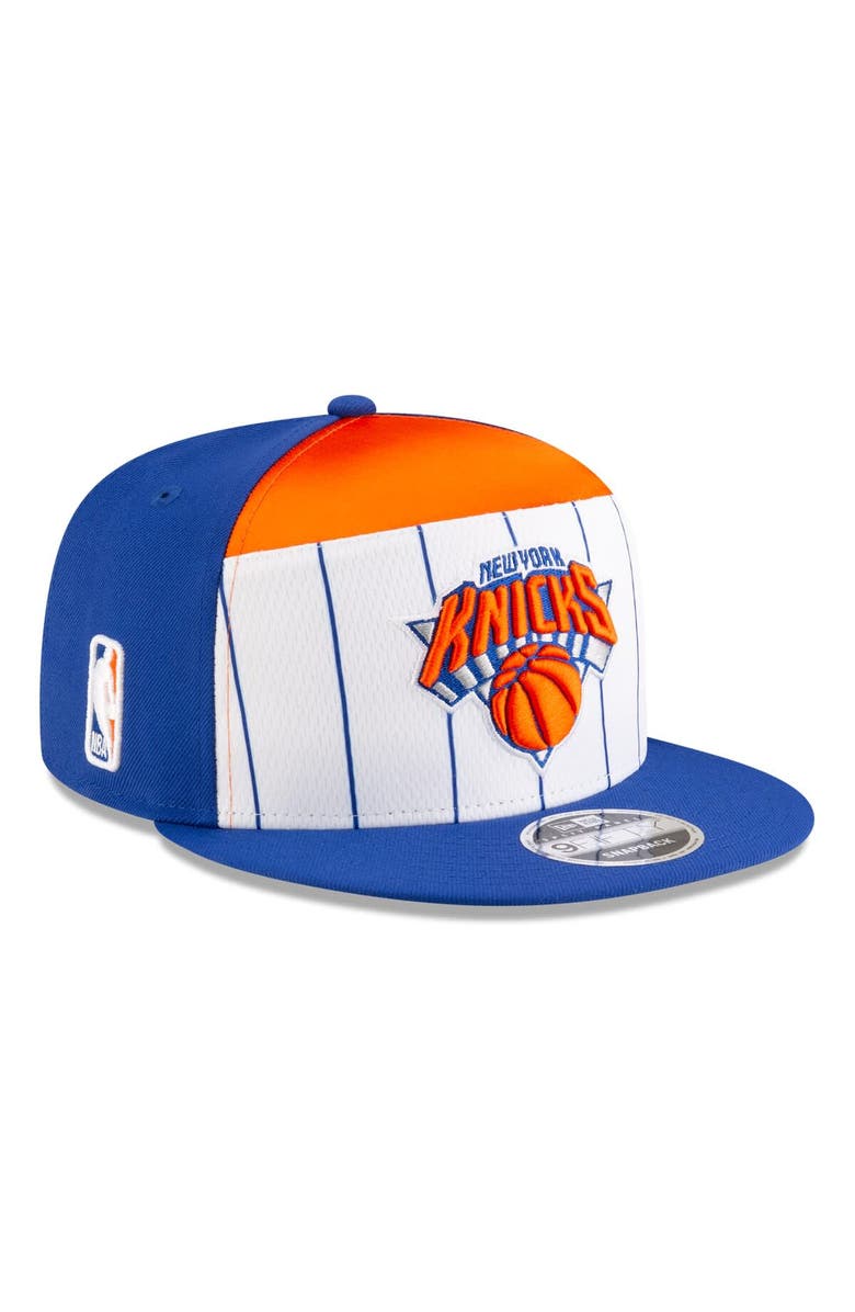 New Era Men's New Era White/Blue New York Knicks 2025 NBA Tip Off Split Panel 9FIFTY Snapback Hat, Main, color, White