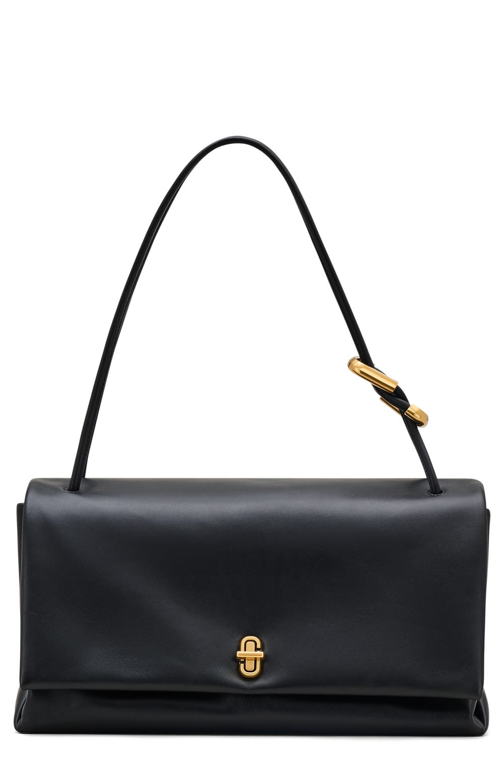 The Large Dual Shoulder Bag, color, BLACK