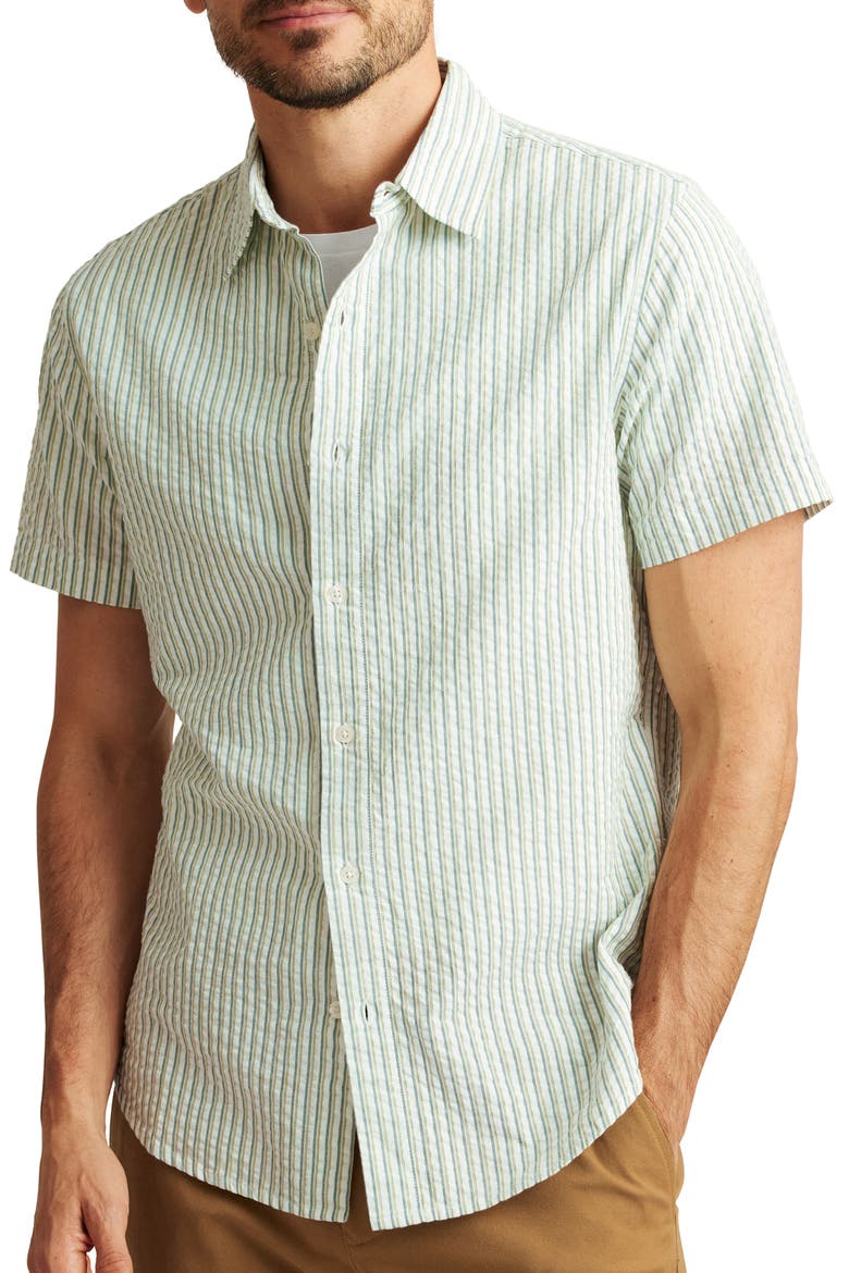 Riviera Seersucker Slim Fit Short Sleeve Button-Up Shirt, Main, color, JACQUE STRIPE