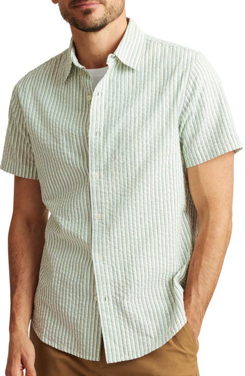 Riviera Seersucker Slim Fit Short Sleeve Button-Up Shirt