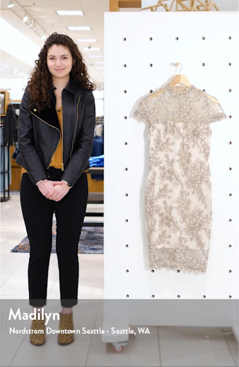 Floral Lace Mock Neck Dress, sales video thumbnail