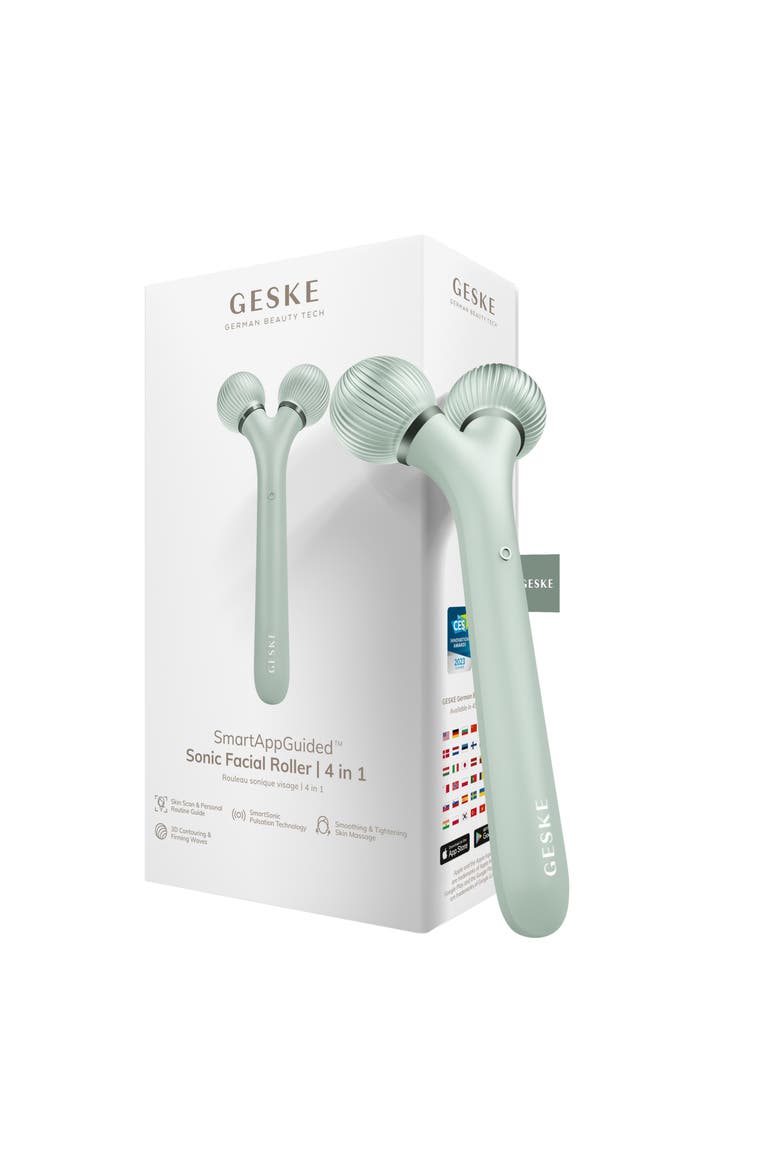 SmartAppGuided Sonic Facial Roller | 4 in 1, Main, color, Green