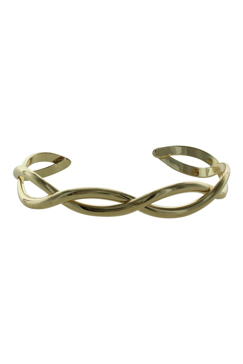 Ophelia Gold Plated Open Cuff Bracelet, Alternate, color, GOLD