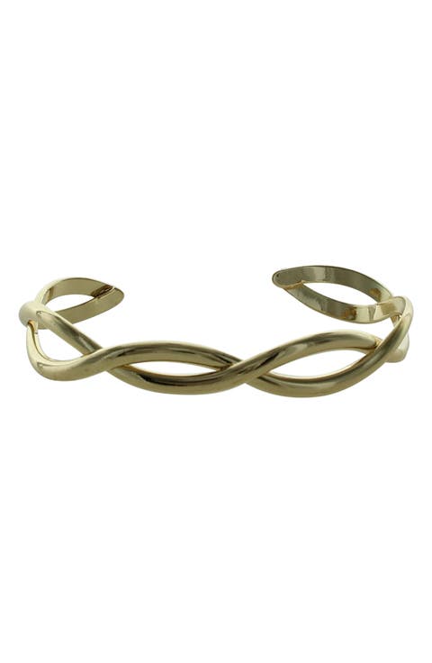 Ophelia Gold Plated Open Cuff Bracelet