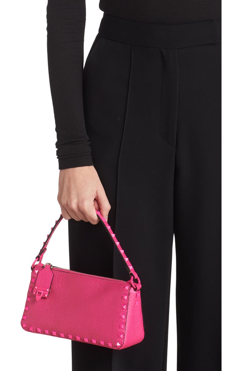 Valentino Garavani Small Rockstud Leather Shoulder Bag, Alternate, color,