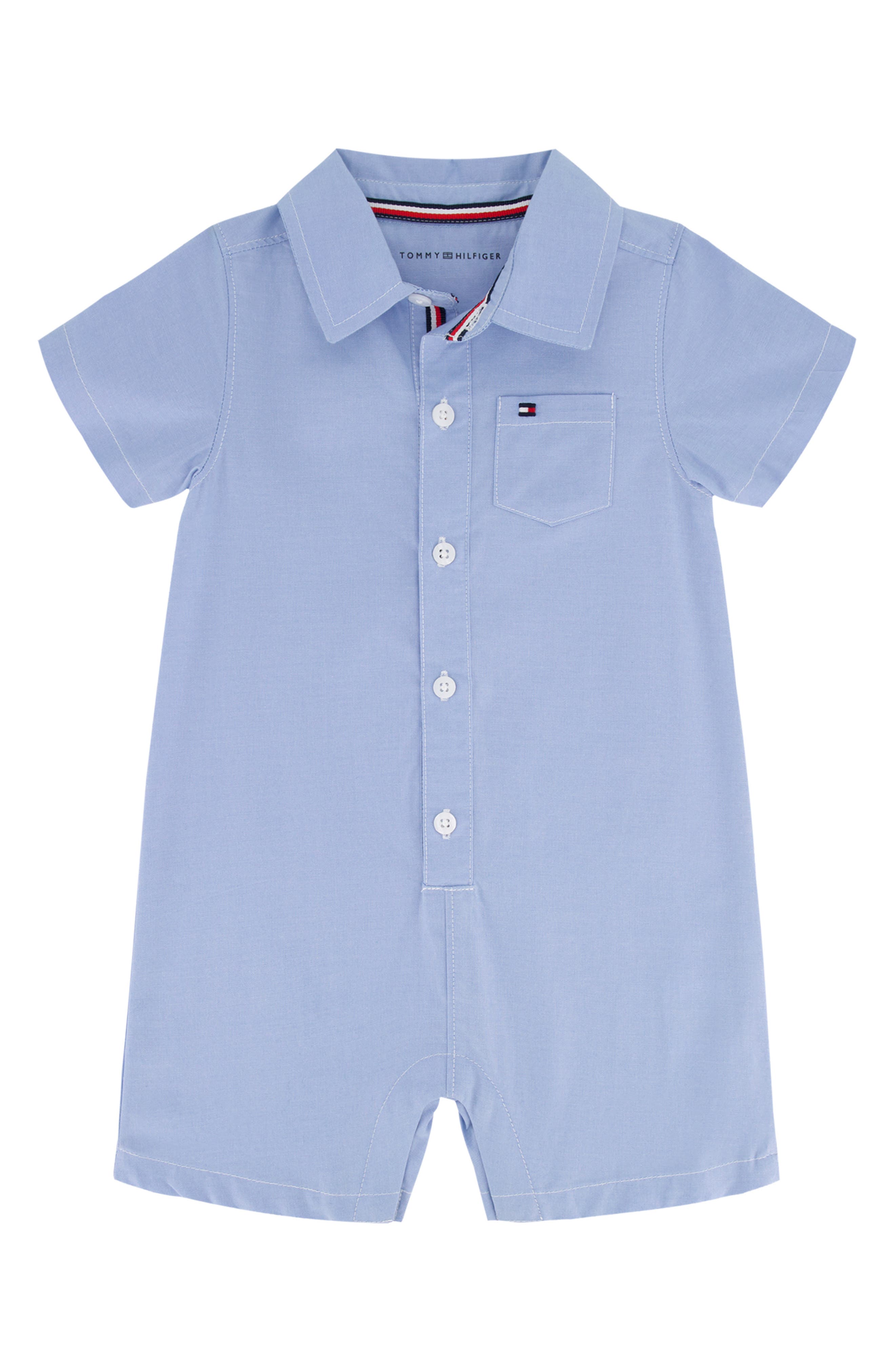 Tommy Hilfiger Logo Print Chambray Romper