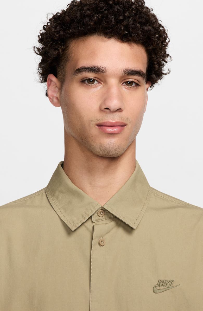 Nike Club Oversize Short Sleeve Cotton Poplin Button-Up Shirt, Alternate, color,