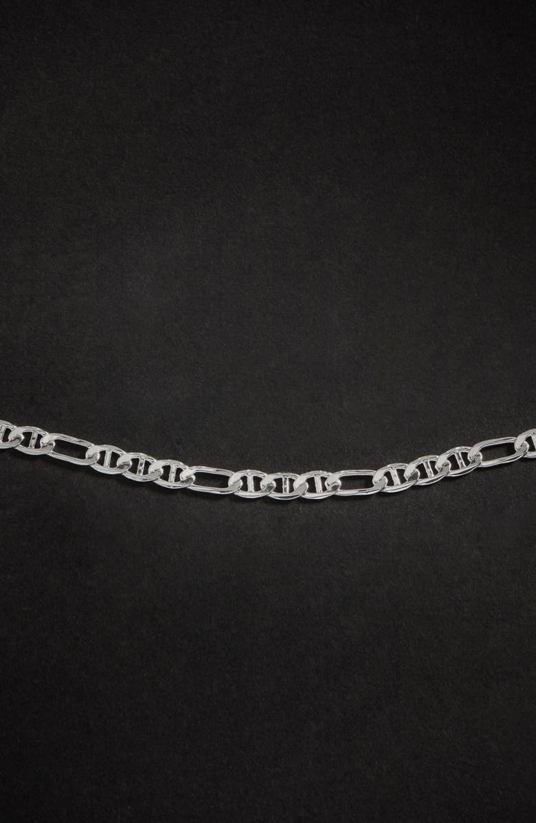 YOJ Figaro Cut Chain In Silver, Alternate, color, Silver