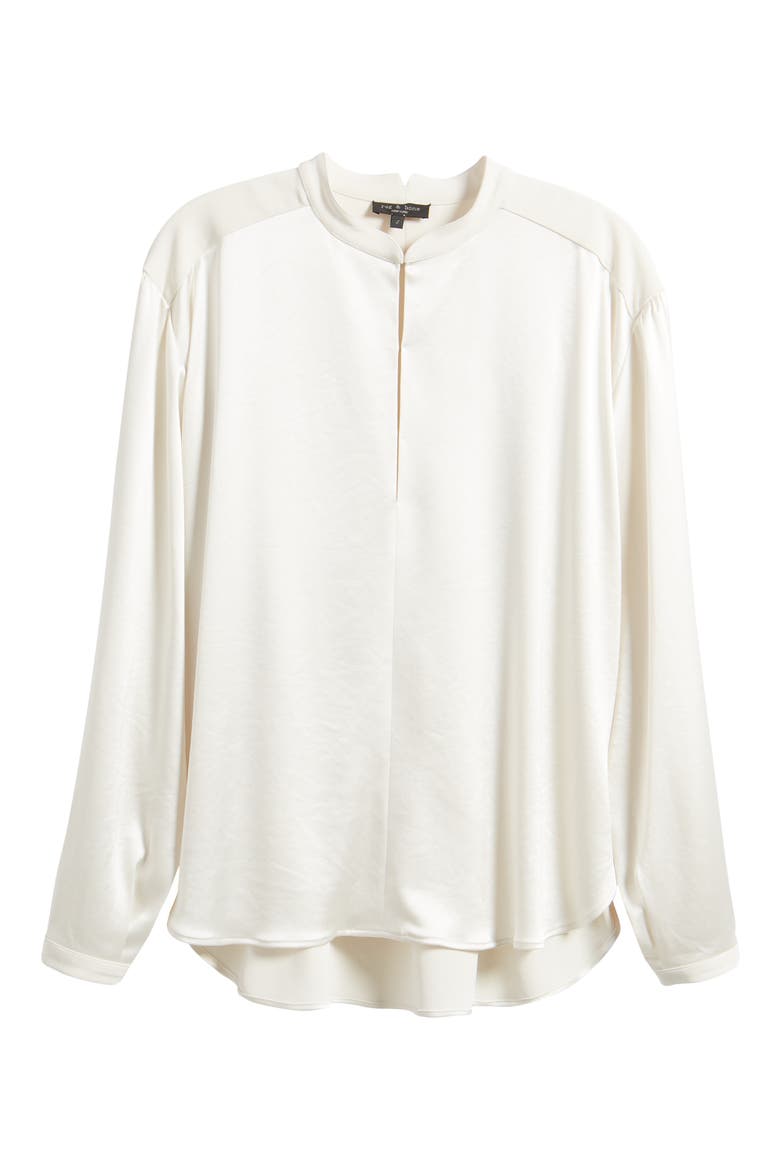 Rosie Satin Shirt, Alternate, color, IVORY