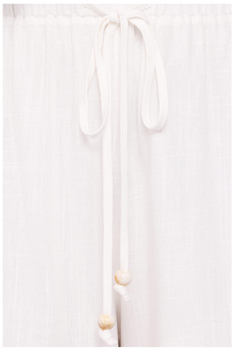 Wren Drawstring Cotton & Linen Shorts, Alternate, color, WHITE