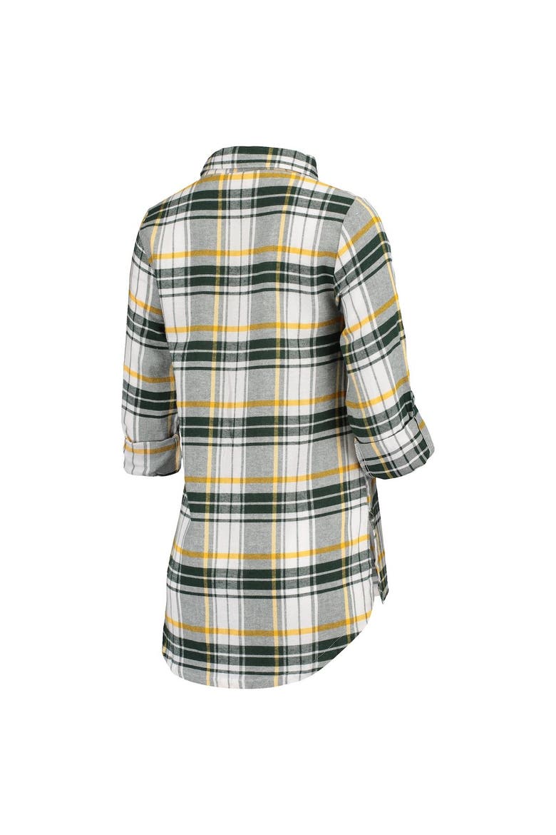 Women's Concepts Sport Green/Gold Oakland Athletics Accolade Flannel Nightshirt, Alternate, color, Green