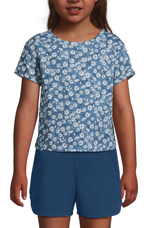 Girls Short Sleeve Slub Crewneck Top