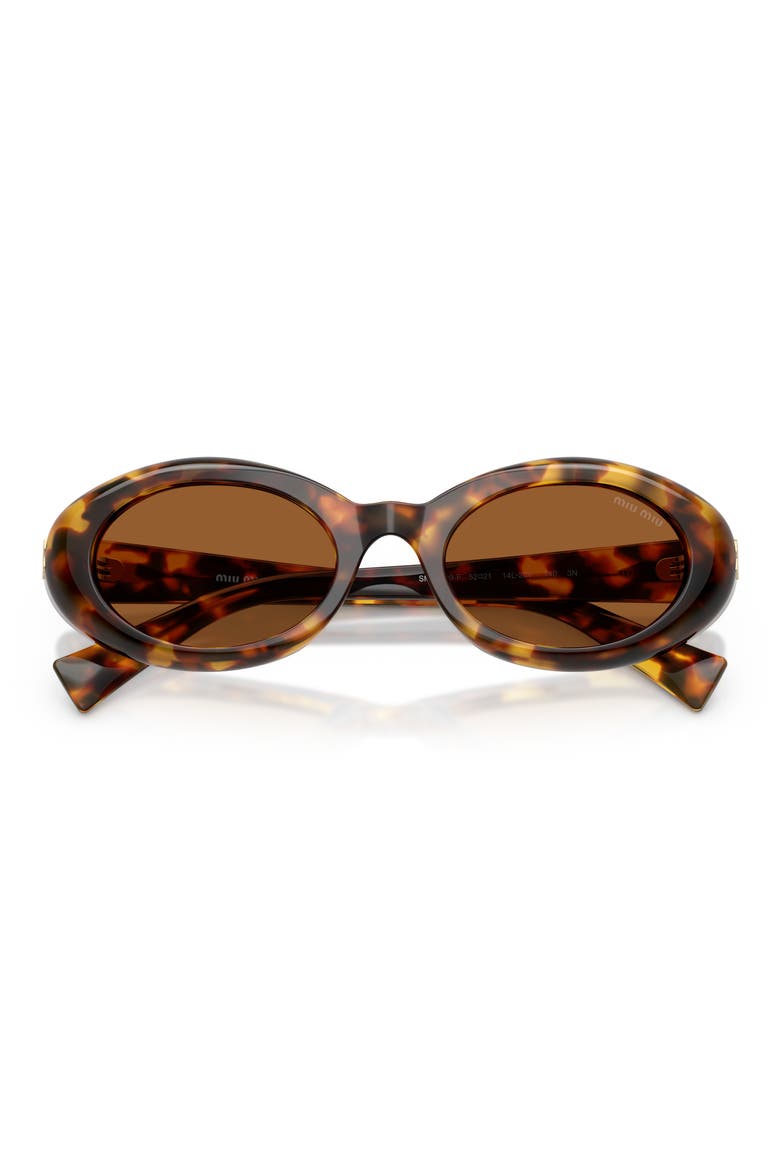 52mm Oval Sunglasses, Alternate, color, HONEY HAVANA / DARK BRONZE