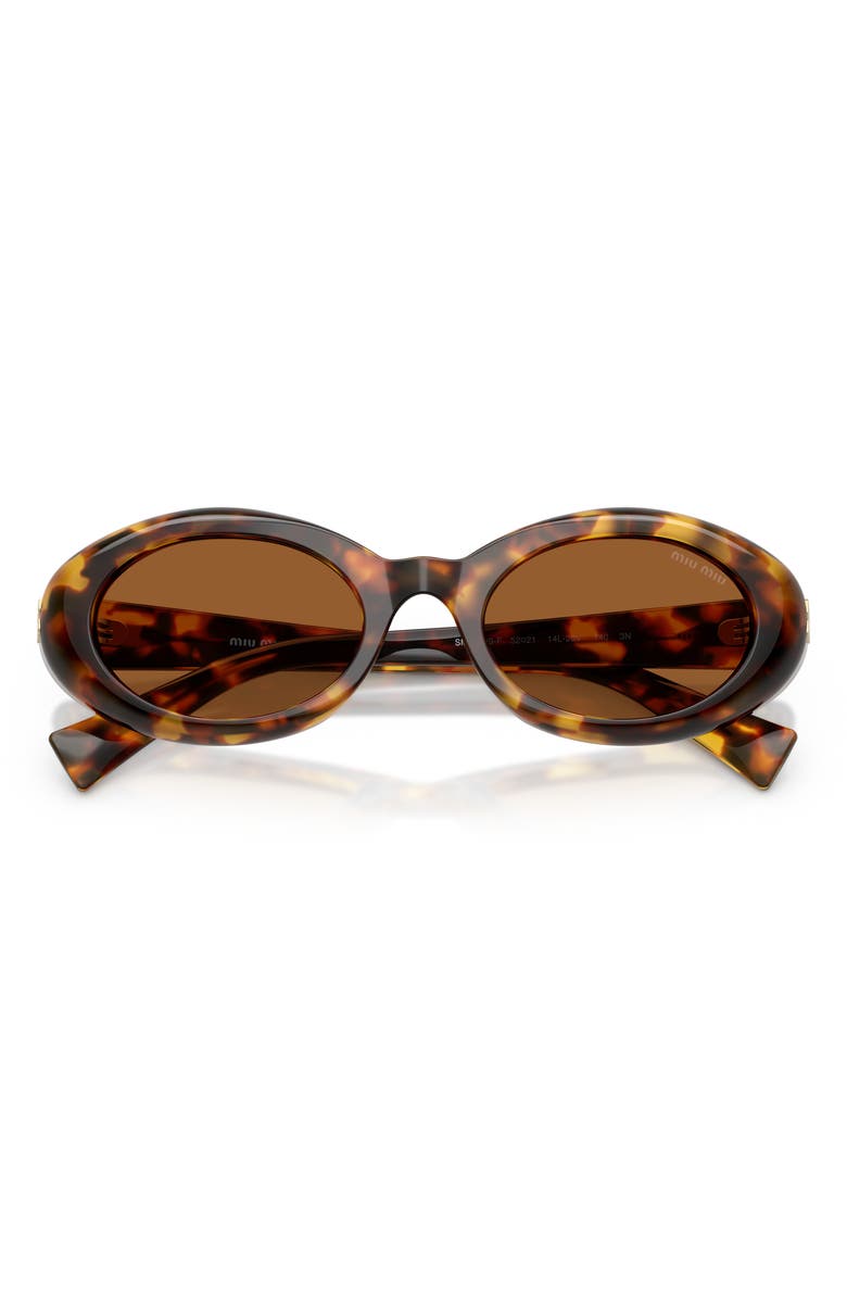 Miu Miu 52mm Oval Sunglasses, Alternate, color, Honey Havana / Dark Bronze