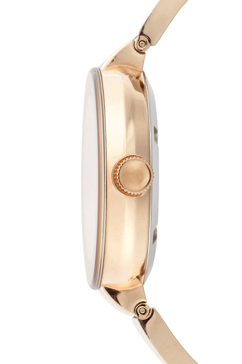'Bold' Crystal Accent Bangle Watch, 34mm, Alternate, color, ROSE GOLD