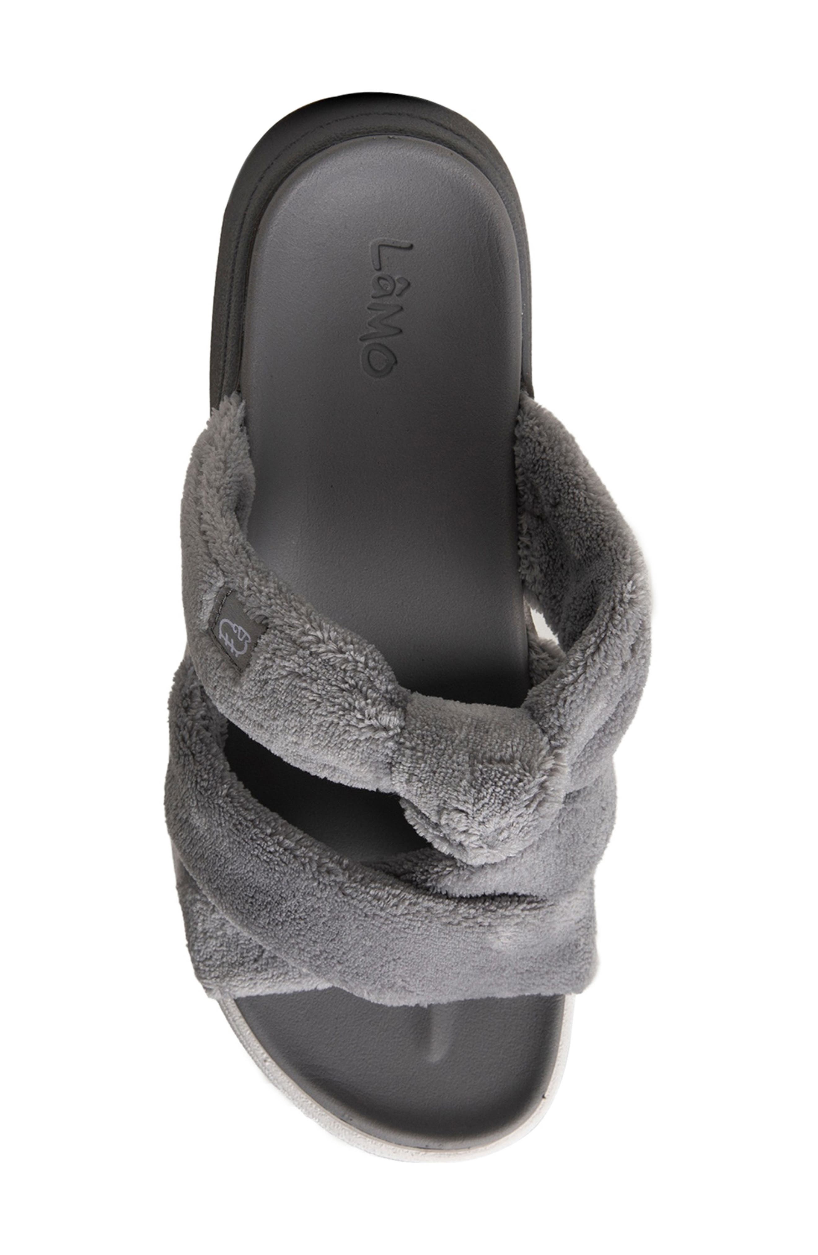 Tiki Terry Slide Sandal, Alternate, color, GREY