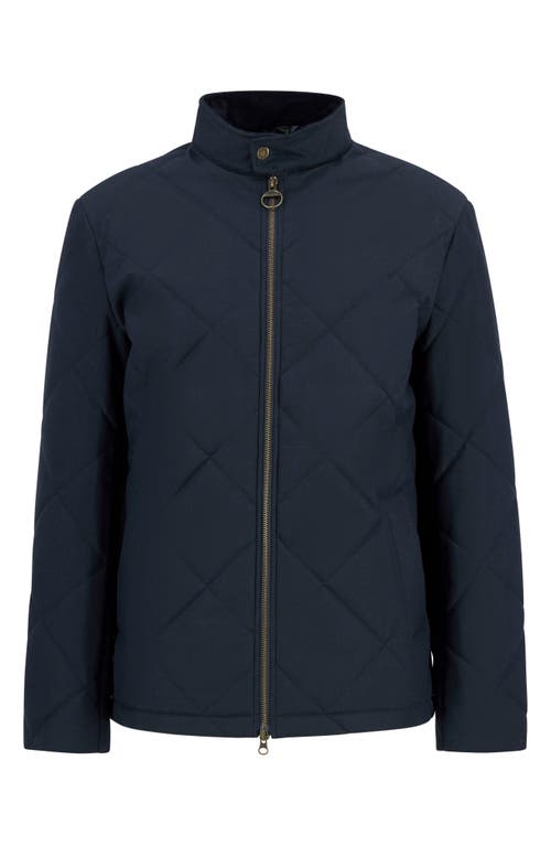 Barbour Harrington Box Quilted Jacket In Blue