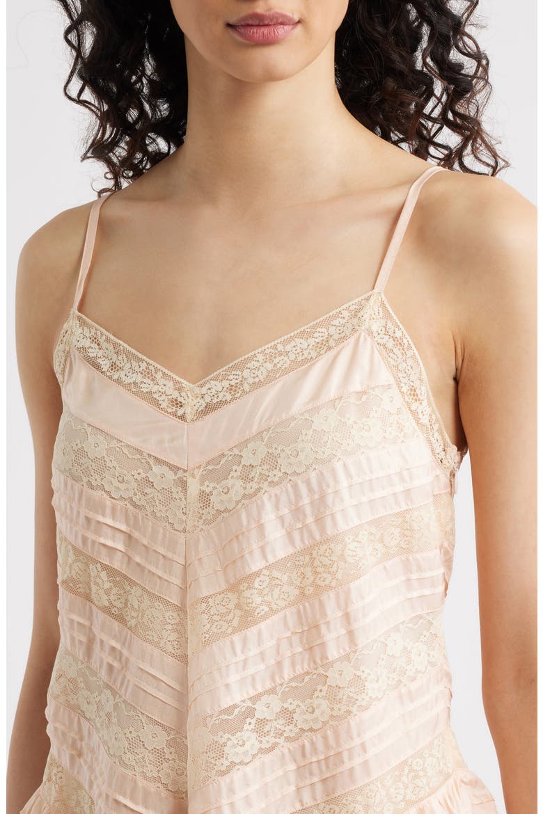 Bessette Lace Detail Silk Minidress, Alternate, color, PETAL PEACH