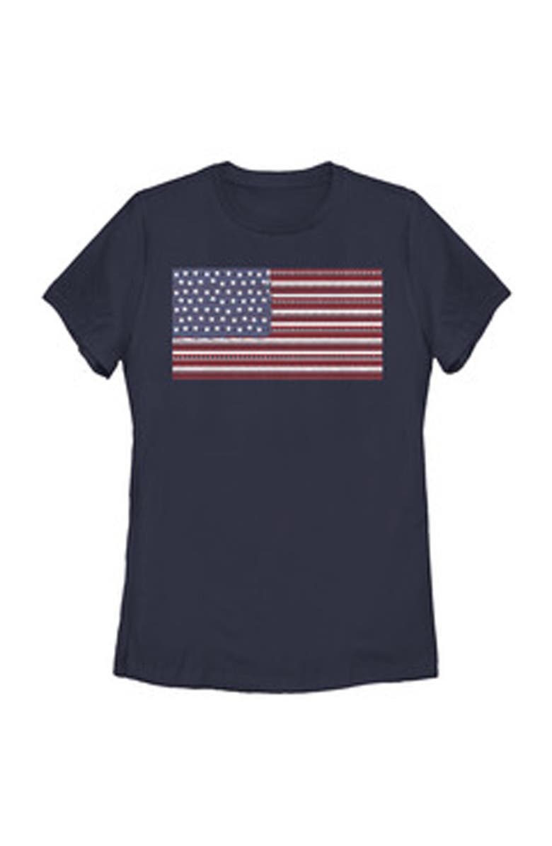 Lost Gods Women's Lost Gods Fourth of July Ornate American Flag Graphic T-Shirt, Main, color, Navy Blue