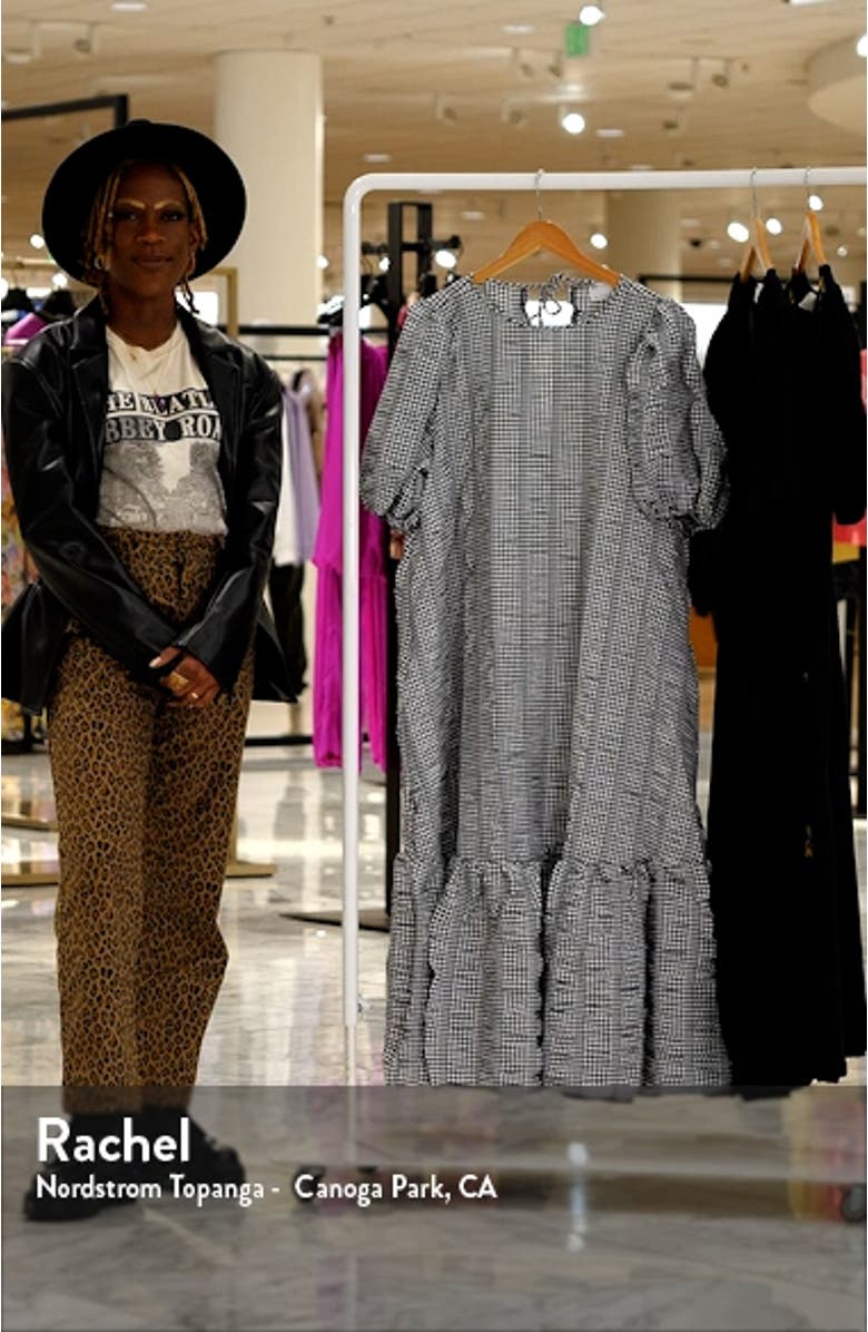 Curve Gingham Puff Sleeve Maxi Dress, sales video thumbnail