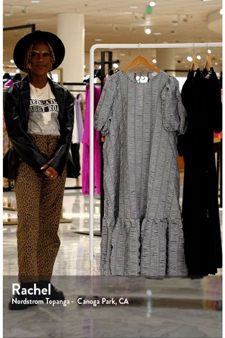 Curve Gingham Puff Sleeve Maxi Dress video
