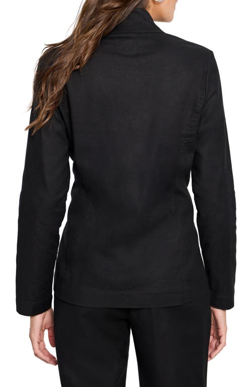 Nic + Zoe Nic+zoe Ava Cotton & Linen Blazer In Black Onyx