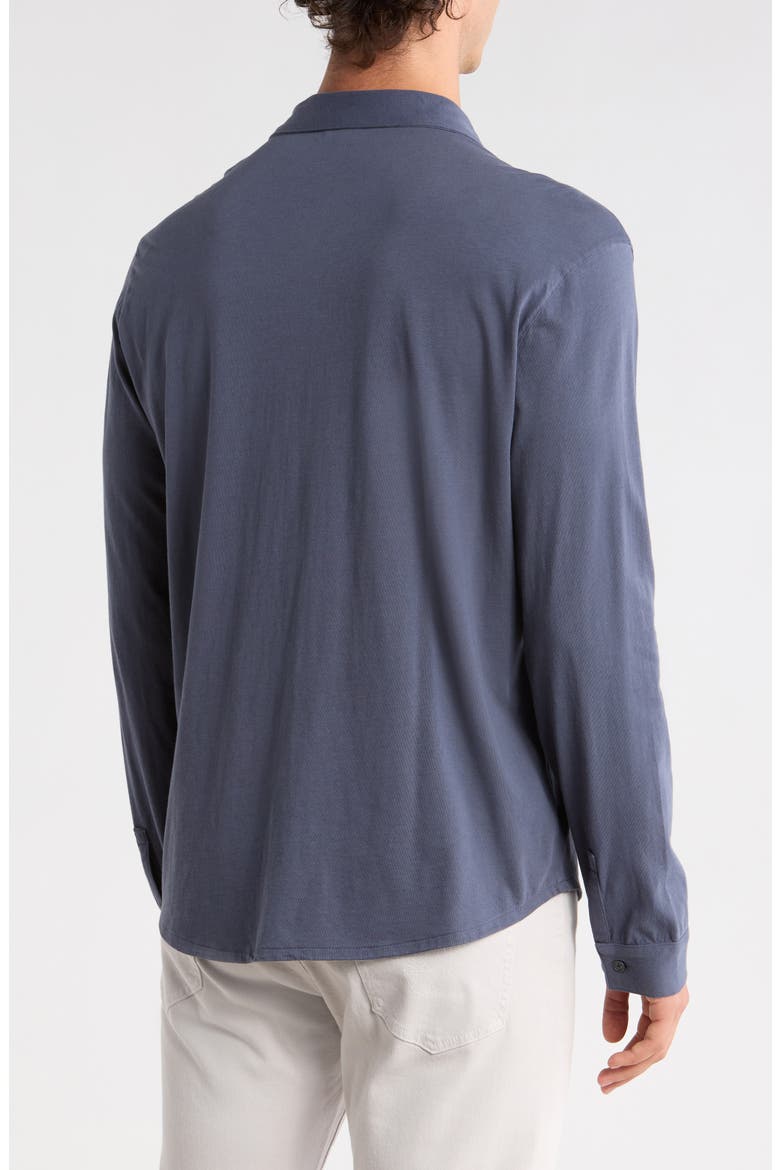 Clark Cotton Jersey Button-Up Shirt, Alternate, color, BLUE SMOKE
