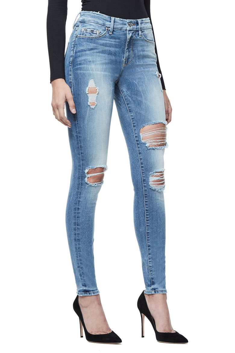 Good Legs Ripped Skinny Jeans, Alternate, color, BLUE068