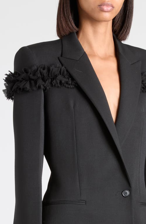 Alexander Mcqueen Ruffle Single-breasted Wrap Blazer Jacket