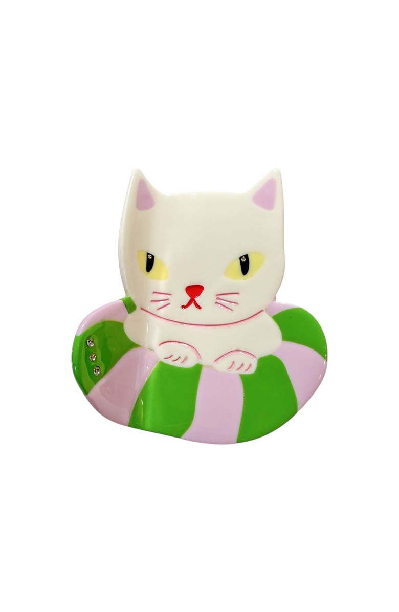 Centinelle Vacation Kitty Hair Claw, Main, color, White