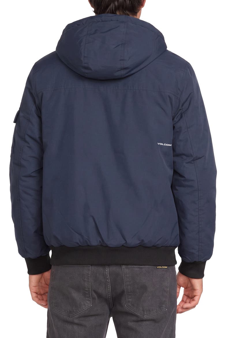 Heavy Weight Water Resistant Hooded Bomber Jacket, Alternate, color, NAVY