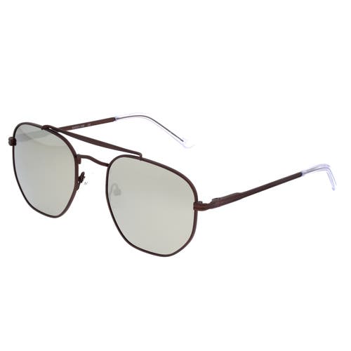 Sixty One Unisex Stockton 54mm Polarized Sunglasses In Brown/silver