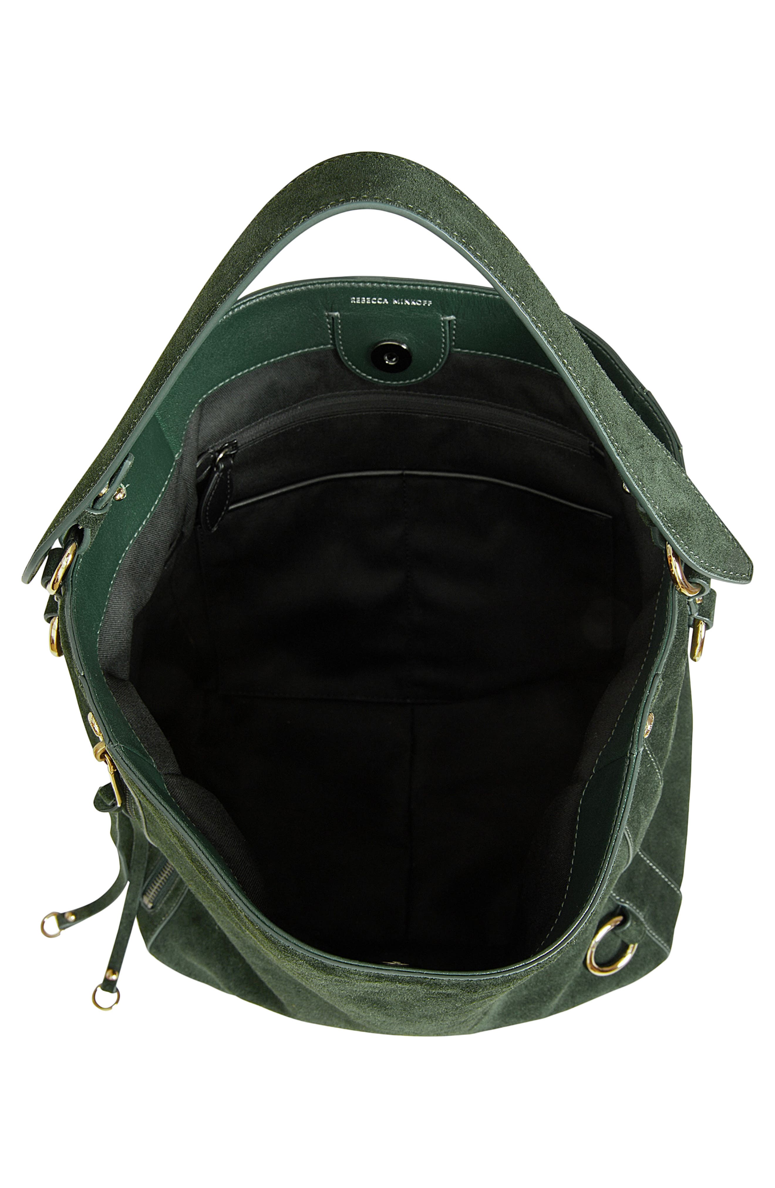Rebecca Minkoff Mab Suede Hobo Bag, Alternate, color, Veridian