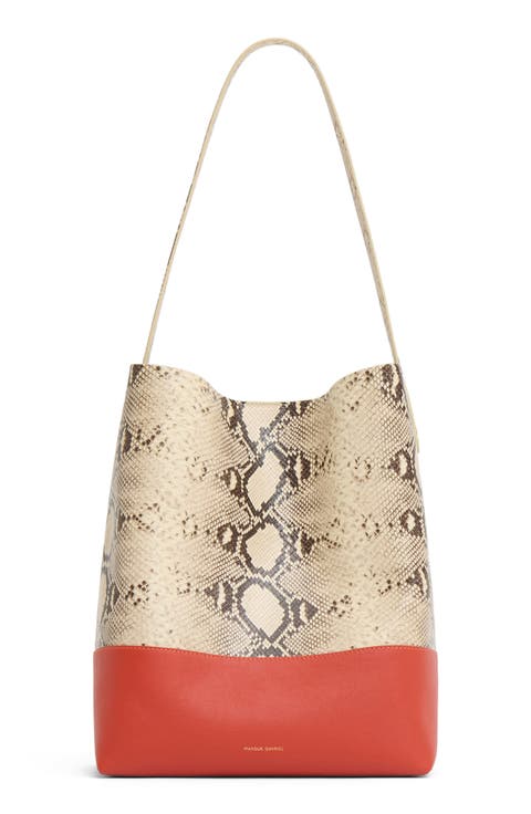 Everyday Cabas Snakeskin Embossed Leather Tote
