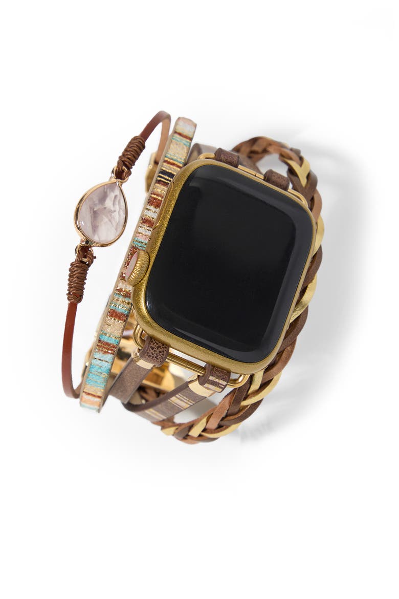 Crystal Boho Apple Watch® Watchband, Alternate, color, BROWN MULTI