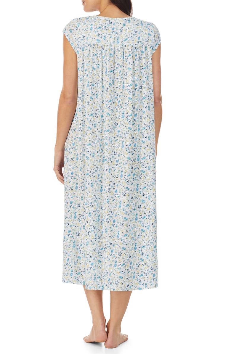 Eileen West Floral Long Cotton Nightgown, Alternate, color,