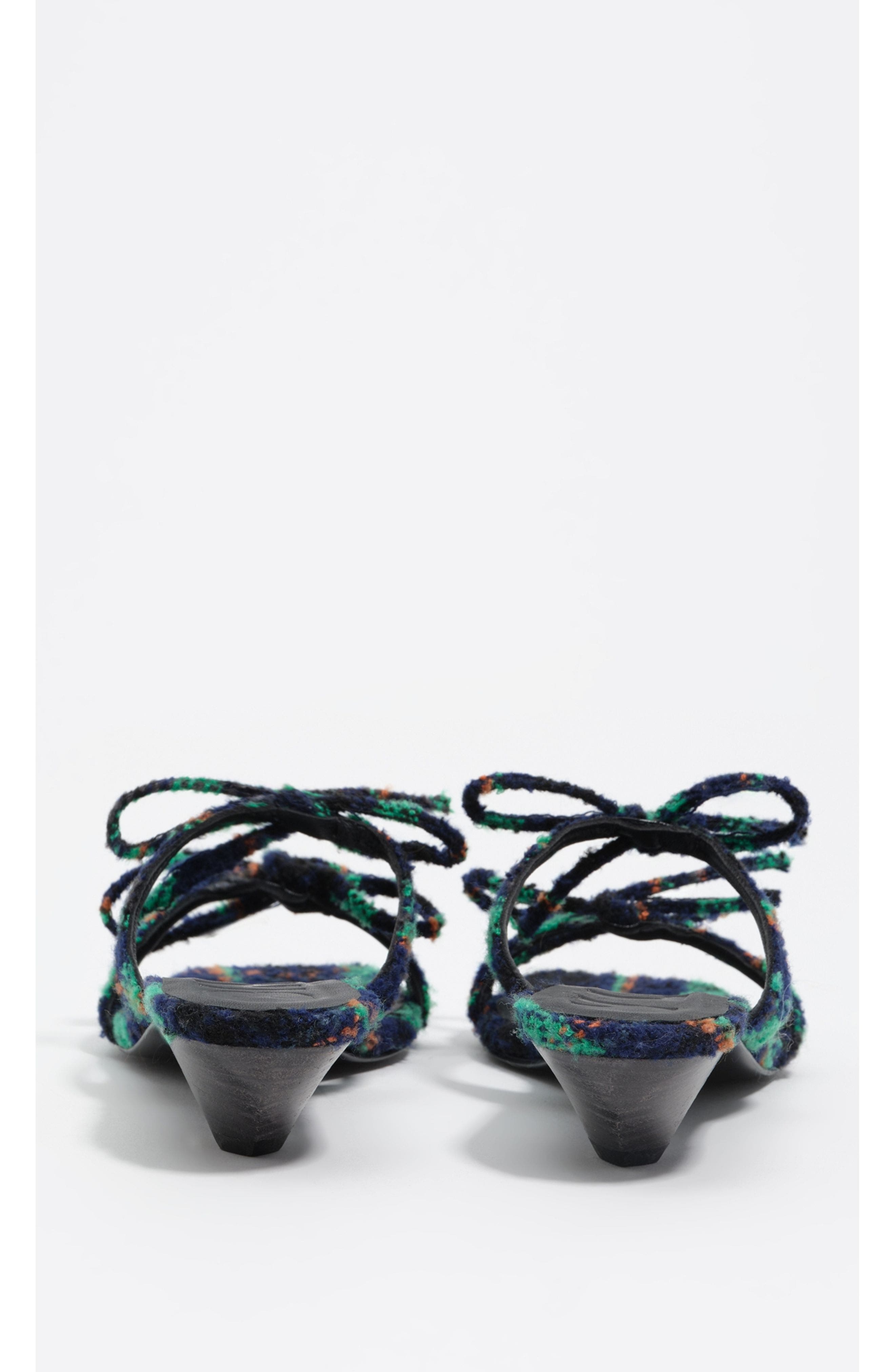 Bimba y Lola Low Heeled Sandal With Ties, Alternate, color, Navy