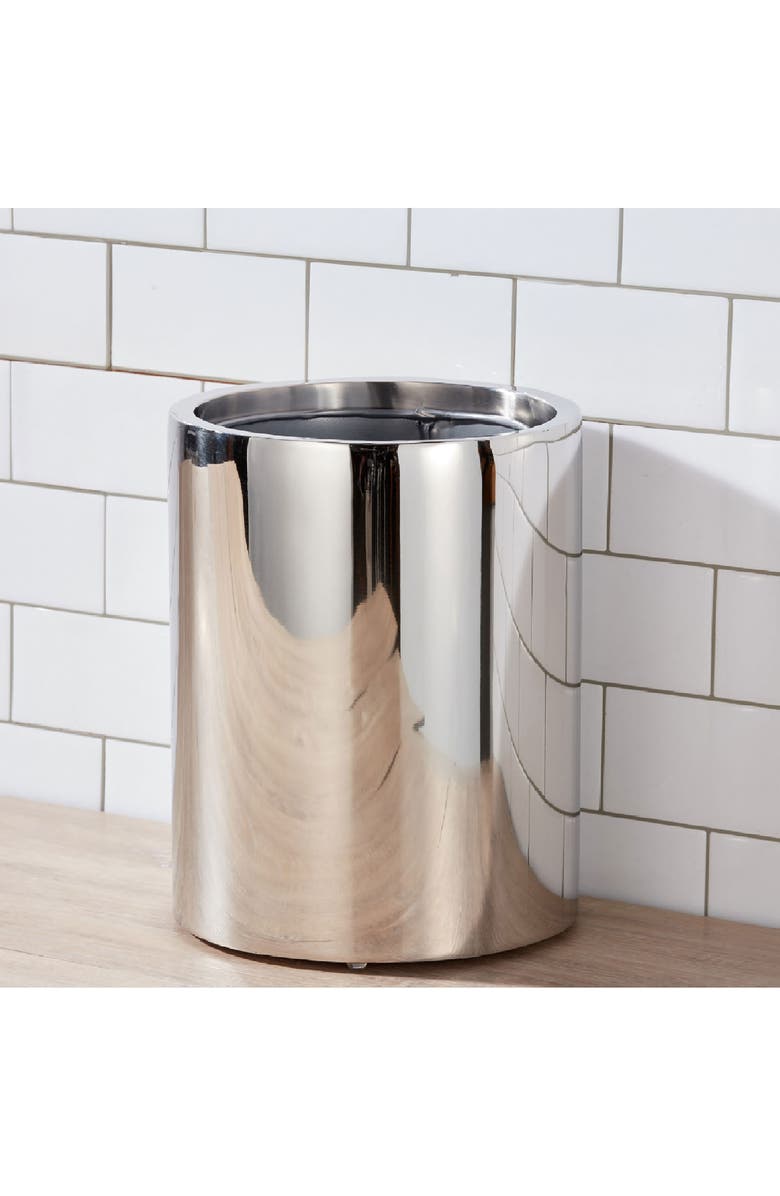 ROSELLI TRADING COMPANY Stainless Steel Wastebasket, Alternate, color, Silver