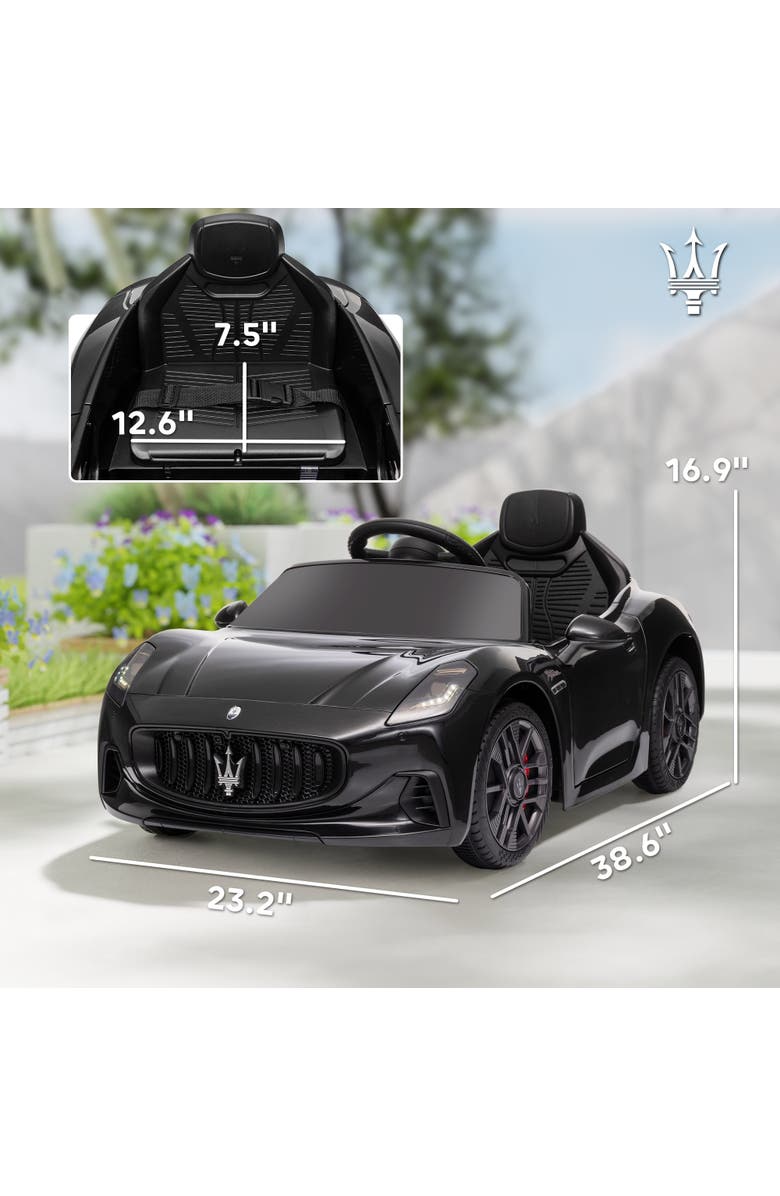 Qaba Maserati Gran Turismo 12V Kids Electric Car with Remote Control, Alternate, color, Black