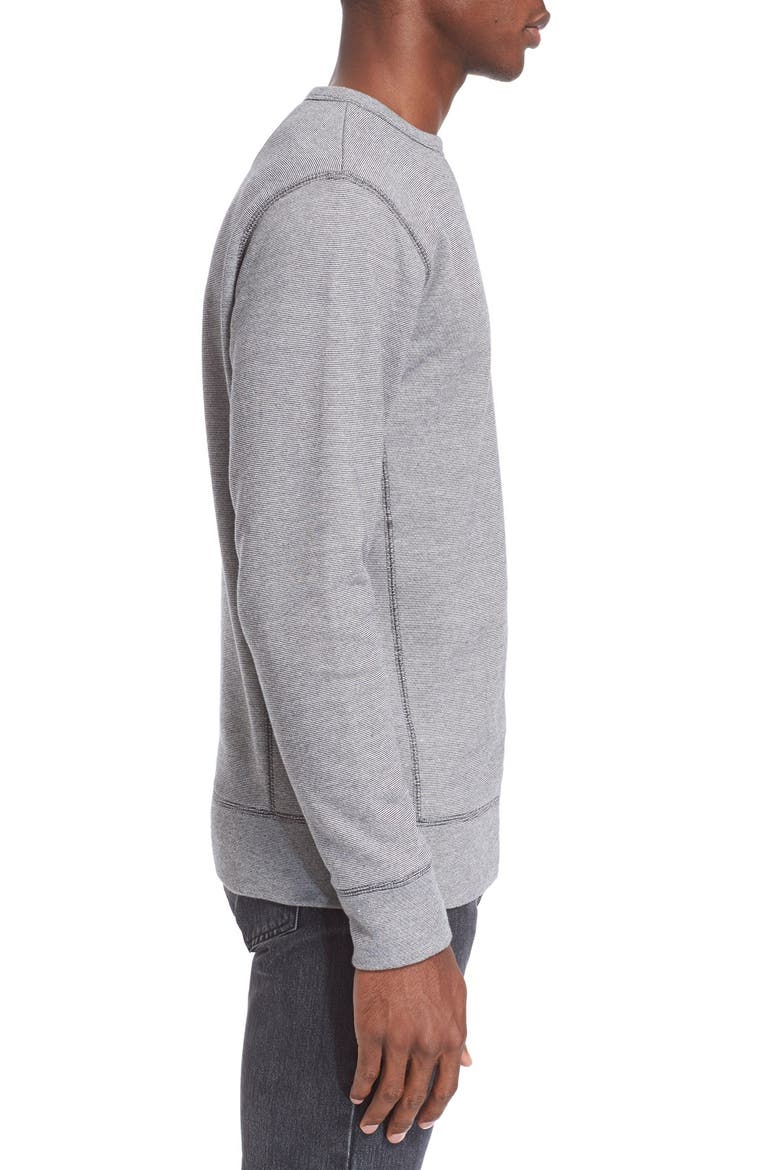 'Bowery' Stripe Crewneck Sweatshirt, Alternate, color, BLACK